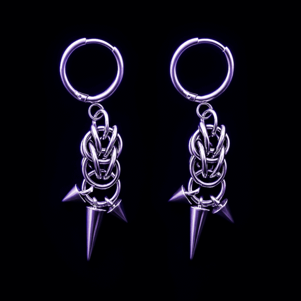 Wired Wounds – Boucles d’oreilles Gothiques tressées à pointes (1 paire)
