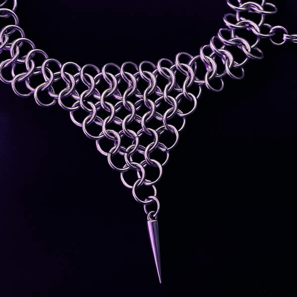 Piercerose - Collier gothique en maille et pointes – Image 3